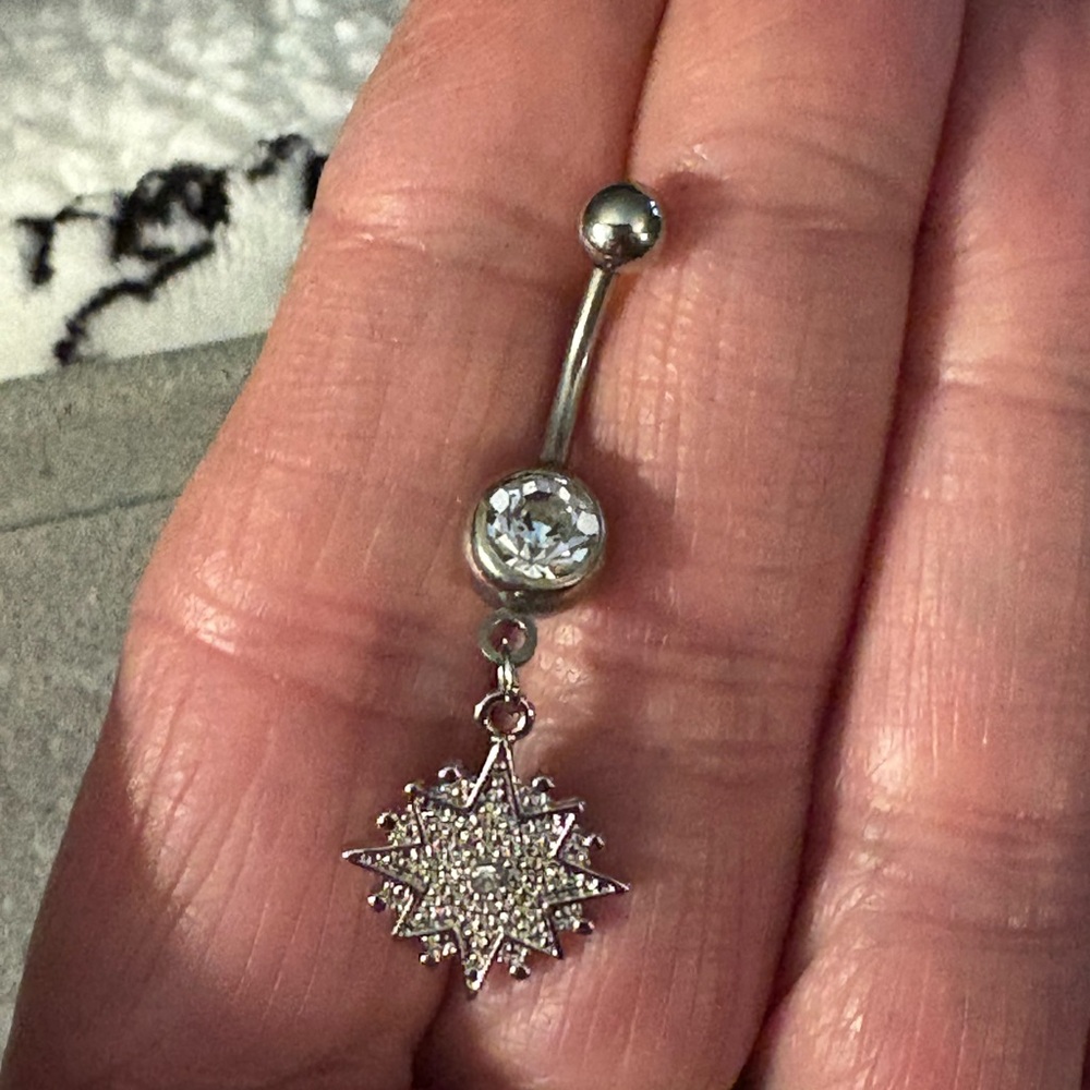 Belly Ring- Stainless Steel Belly Button Ring that Dangles